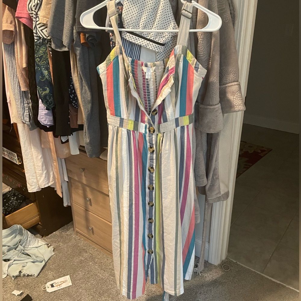 Striped long summer dress